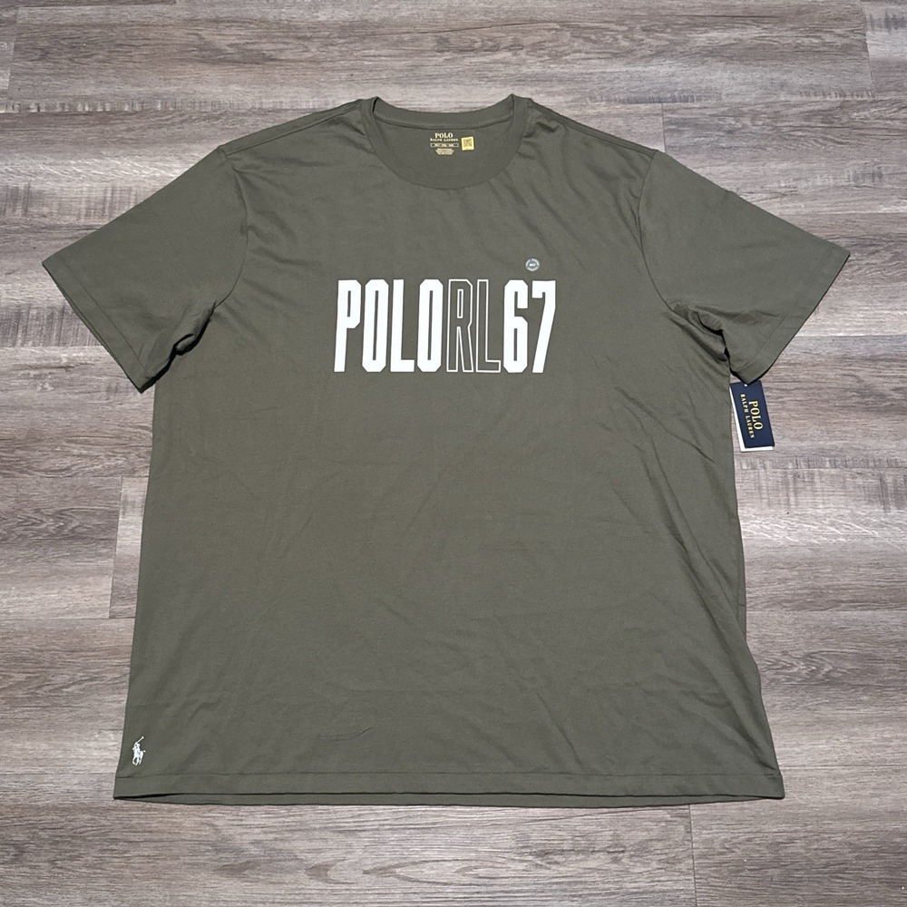 Polo Ralph Lauren RL 67 Short Sleeve Tee Shirt Green Men's Size 4XLT 4XL TALL